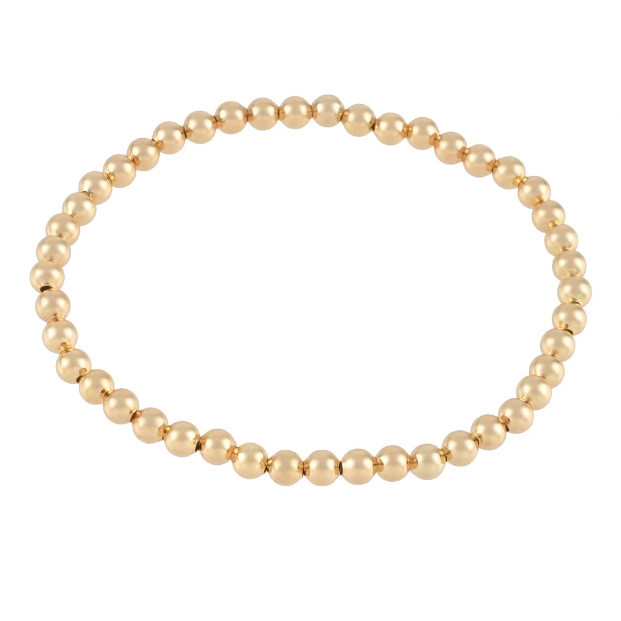 4mm Gold Round Beaded Charm Bracelet by Bead Landing™